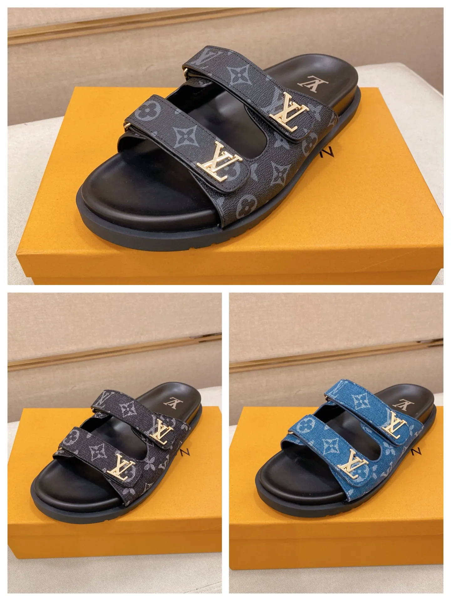 Men's shoes💰: 320💰Made by LV🔍Top purchasing agent, men's spring and summer slippers are available at the same counter. The uppers are made of cowhide imported from Italy, with logo graphics and high-quality craftsmanship. Soles: original soles specially provided by the original factory. Exclusive molded soles are super comfortable. Original goods with single order, 🔍🔍high quality, you can enter and exit the counter at will. Welcome to compare, code number 38-44. Can be customized45